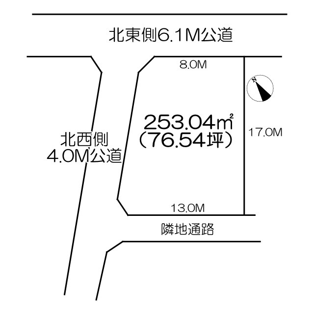金古町土地の土地図|■実質、三方角地！