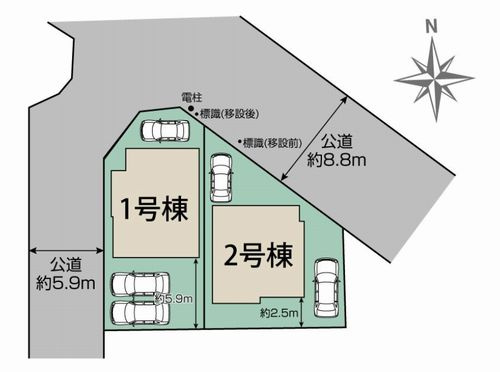 【区画図】 | 【仲介手数料０円】海老名市国分寺台1丁目　新築一戸建て　全2棟 | 海老名市国分寺台1丁目　新築一戸建て　全2棟
