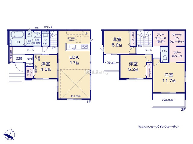 守谷市百合ケ丘10期　新築戸建の間取り