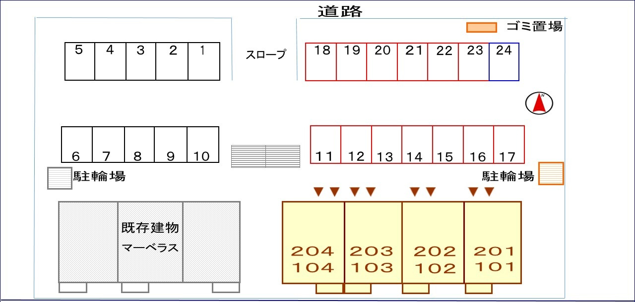マーベラス　Ｂの区画図|駐車場