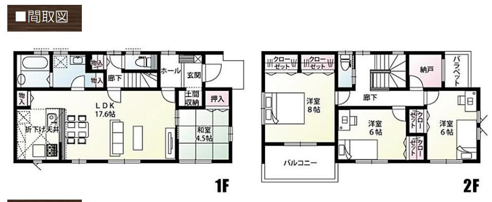 古河市松並　新築戸建の間取り