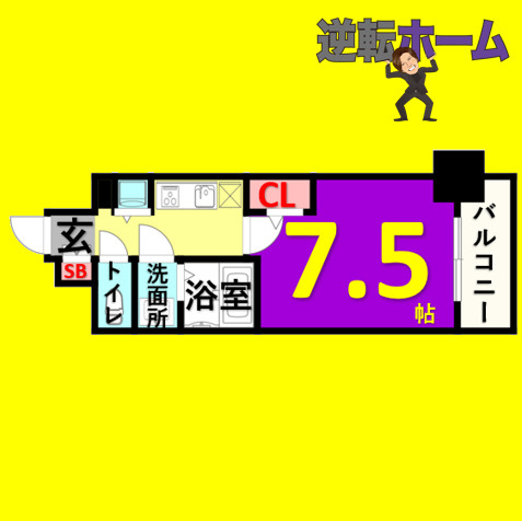 エスリード上前津テルツェ　名古屋市賃貸　仲介手数料無料の間取り