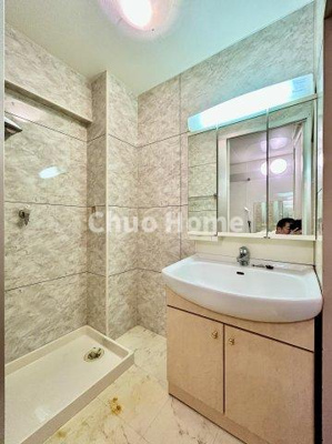 【脱衣所】 | ルミエール東小松川 | 【洗面所】明るい洗面所は朝をすっきりさせてくれる空間です。バタバタしている忙しい朝でも収納が多い洗面台では短い時間で効率良く支度ができます。