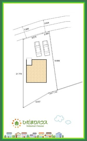 日立市東金沢町1丁目　新築戸建　1号棟の区画図|駐車場2台止められます(^^♪