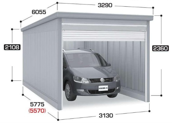 山町ガレージの外観パース