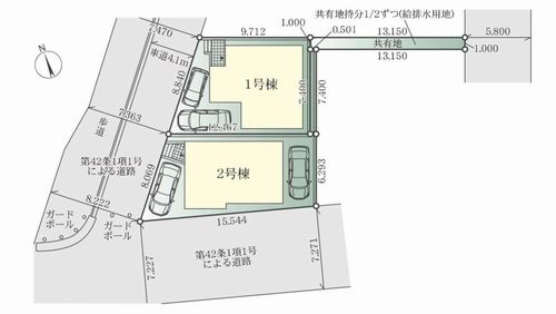 【区画図】 | 【仲介手数料０円】茅ヶ崎市南湖4期　新築一戸建て　全2棟 | 茅ヶ崎市南湖4期　新築一戸建て　全2棟