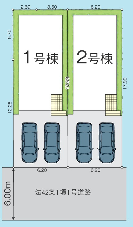 Livele Garden.S 狭山市狭山台２期　全２棟の区画図