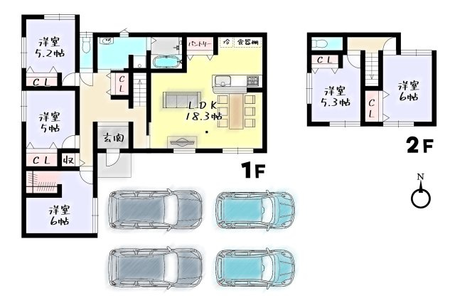 RESET HOUSE－リセットハウス－小倉南区朽網東6丁目の間取り|一階だけで3LDK♪2階合わせて5LDKです♪