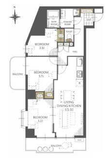 【間取り】 | プレジデント98