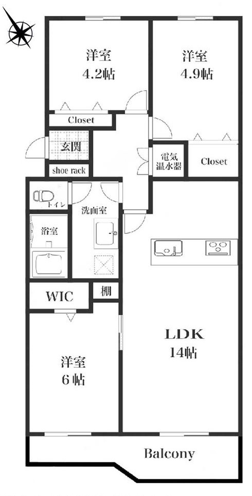 エクレール二宮 B棟の間取り