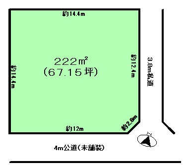 つくば市稲荷原　10年特例用地の土地図