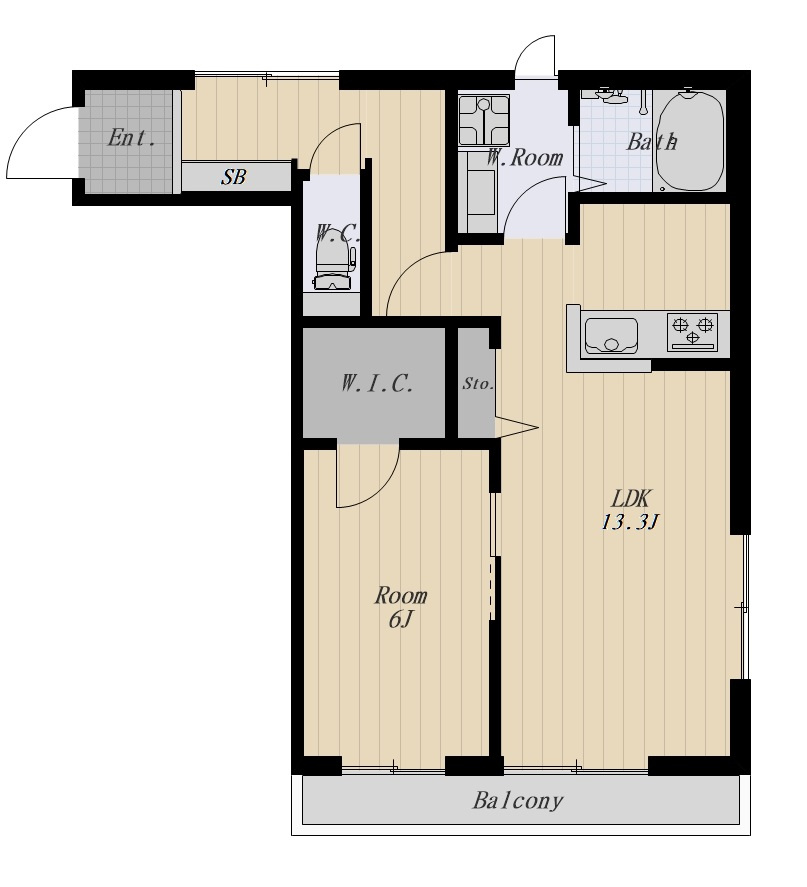 コモーダ大森南 305号室の間取り