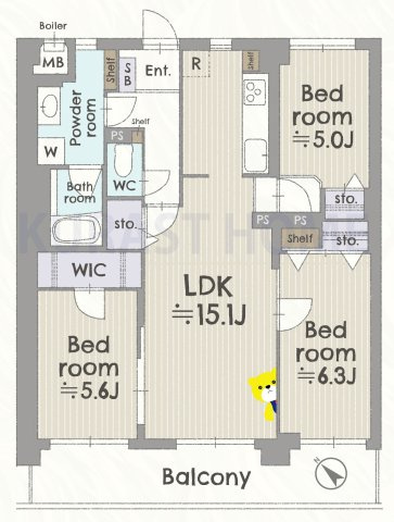 ローズヴィラ長岡京　7階の間取り