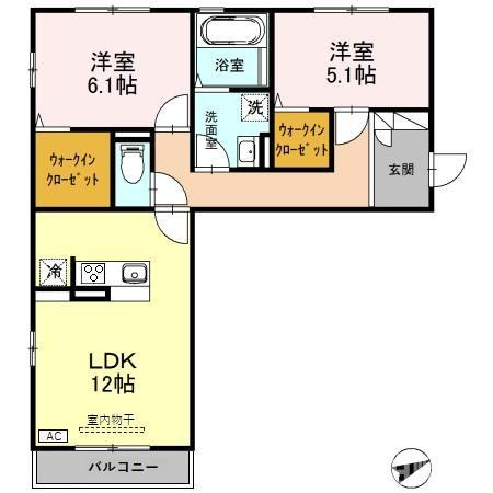 柏崎市桜木町のアパートの間取り