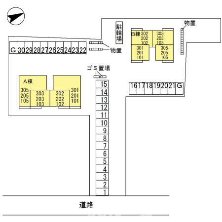 柏崎市桜木町のアパートの区画図