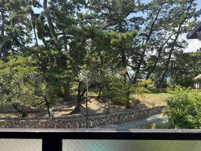 【展望】 | 夙川　結善町　貸戸建 | バルコニーから夙川公園の松林と桜並木がご覧になれます