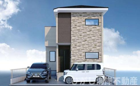 茅ヶ崎市東海岸北5丁目　新築戸建の外観パース|イメージパスですので実際のものと少異なります。
