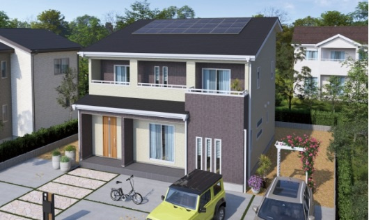 鹿沼市千渡　売地の外観パース|サン・ステージ～高品質・高性能が実現する太陽光発電住宅♪
【41S5.0】
建物価格2，005.3万円・建物面積82.81㎡