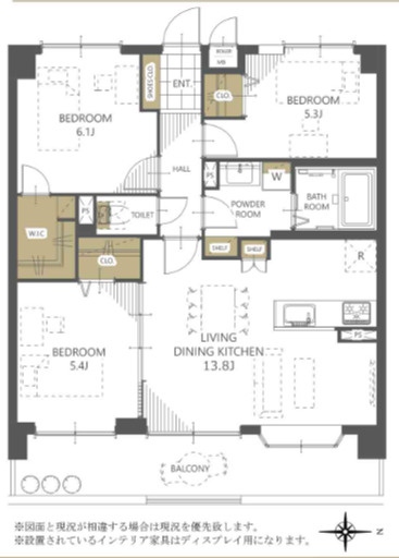 【間取り】 | ライオンズマンション野間大池南 | ◆バス停まで2分◆リフォーム済み！3LDK＋WIC付き！オートロック完備！