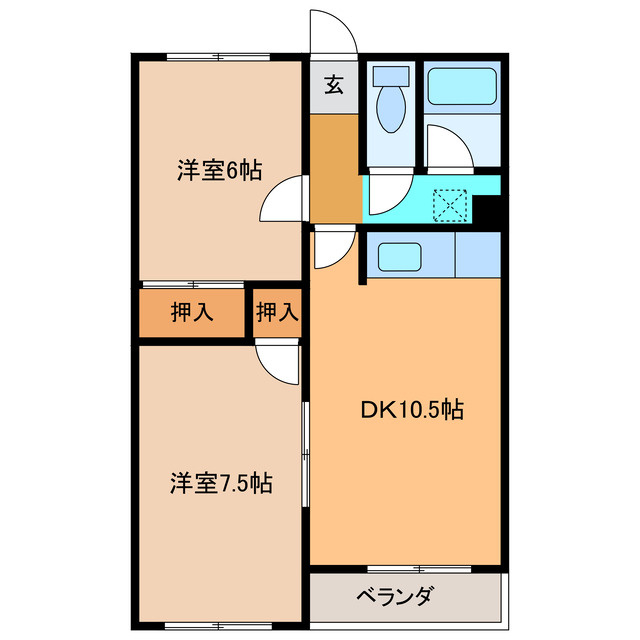 細田マンション第2の間取り