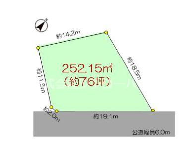 【土地図】 | 久喜市伊坂南　住宅用地 | お庭や複数台分の駐車スペース確保など、イメージが膨らむゆとりの面積です！