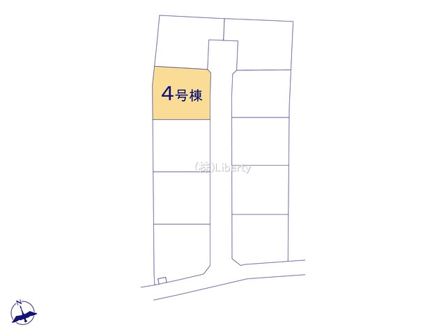 ひたちなか市稲田10期　新築戸建　4号棟の区画図