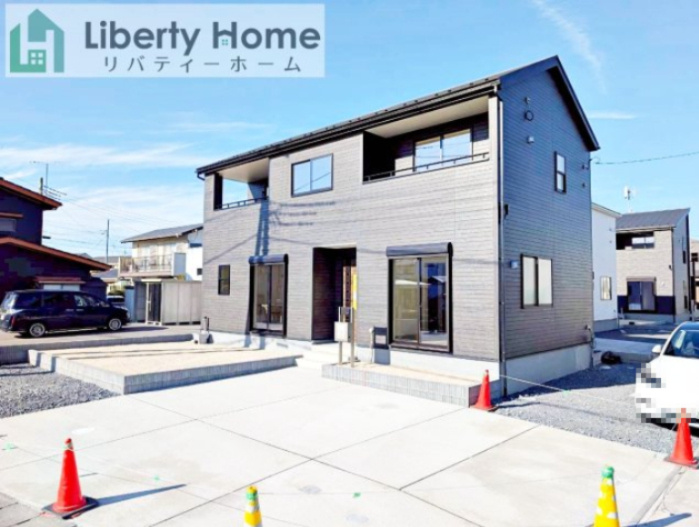 ひたちなか市稲田10期　新築戸建　1号棟の外観|ご予約をいただければ、『平日の空いた時間』『周辺物件まとめて見たい』『1件だけ見たい』ももちろん可能です♪
お気軽にお問合せください♪