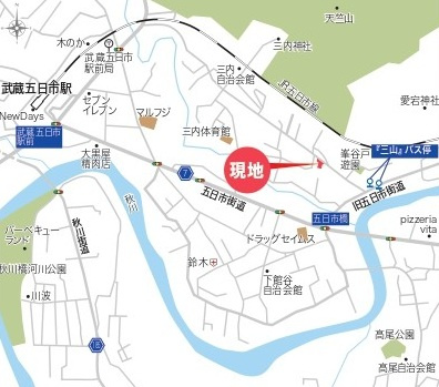 LIGNAGE　あきる野三内第1期全3棟　1号棟の地図|武蔵五日市駅より徒歩12分！