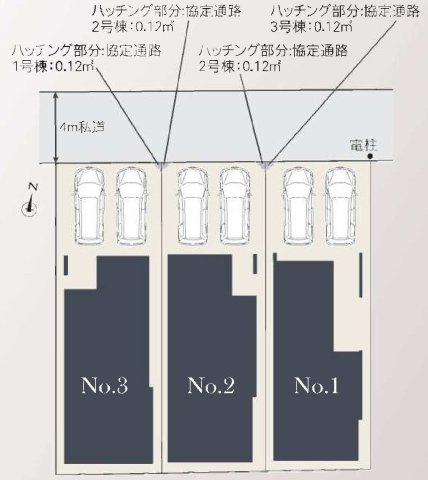 【横浜市保土ケ谷区権太坂2丁目24全3棟新築戸建て】★仲介手数料無料★（境木小学校・境木中学校）の区画図