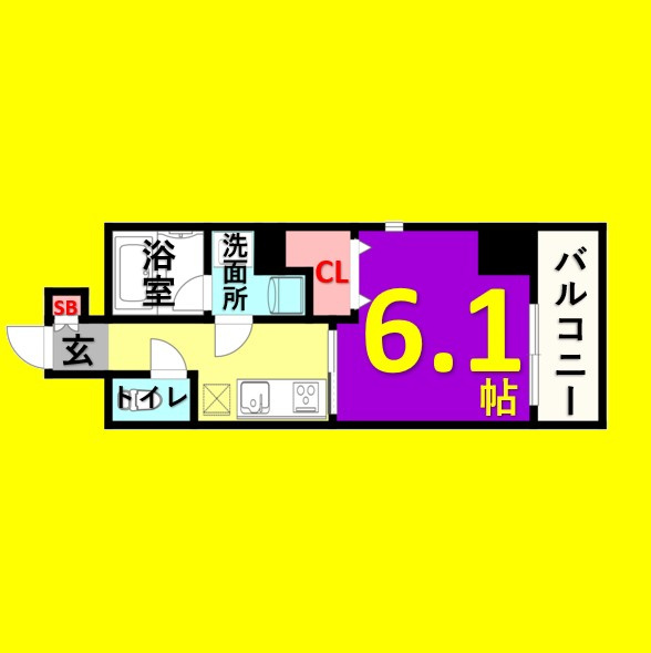 プレミアム黒川　名古屋市賃貸　仲介手数料無料の間取り
