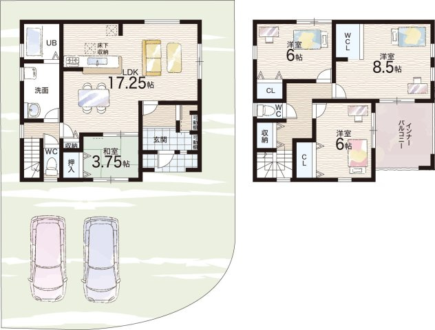 近江八幡市音羽町　新築一戸建ての間取り|2号地