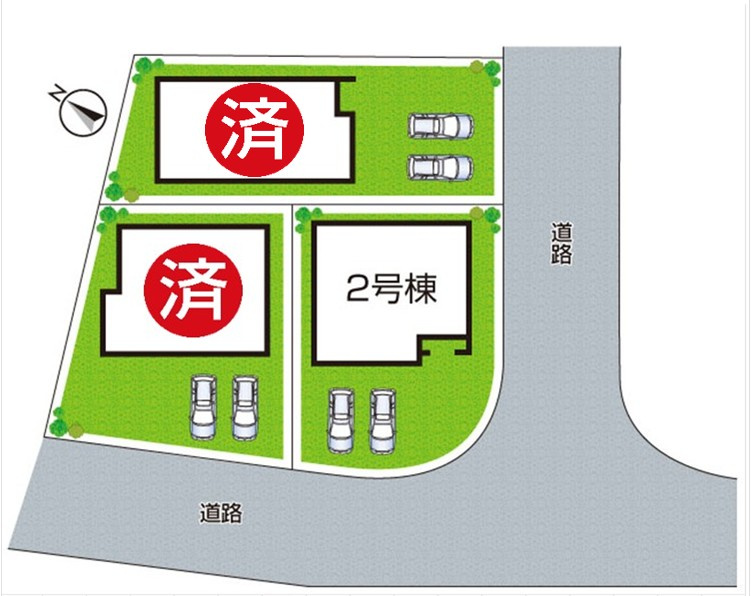 近江八幡市音羽町　新築一戸建ての区画図|全3区画