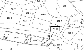 【土地図】 | 宇部市開6丁目土地 (764-23／73坪） | 地番：764-23