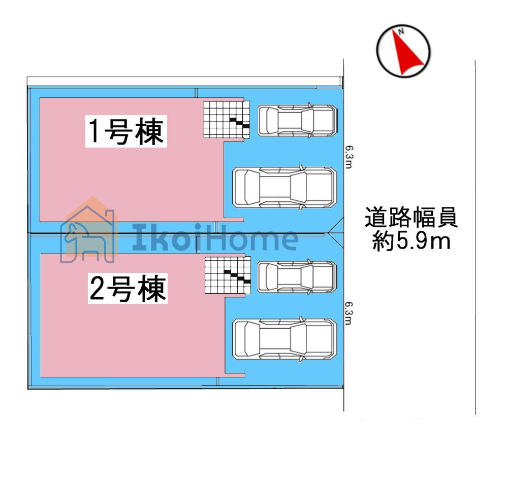 神戸市西区伊川谷町潤和　1号棟　新築戸建の周辺|【ホームページに現地動画掲載中】●年中無休：当日予約可●全体区画図です。前面道路広々ございます！