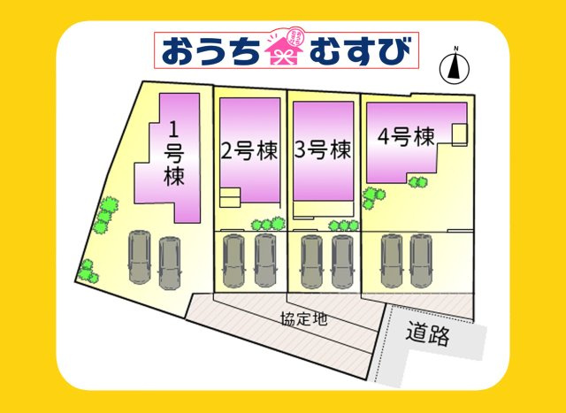 春日井市上田楽町第1期(全4棟)の区画図