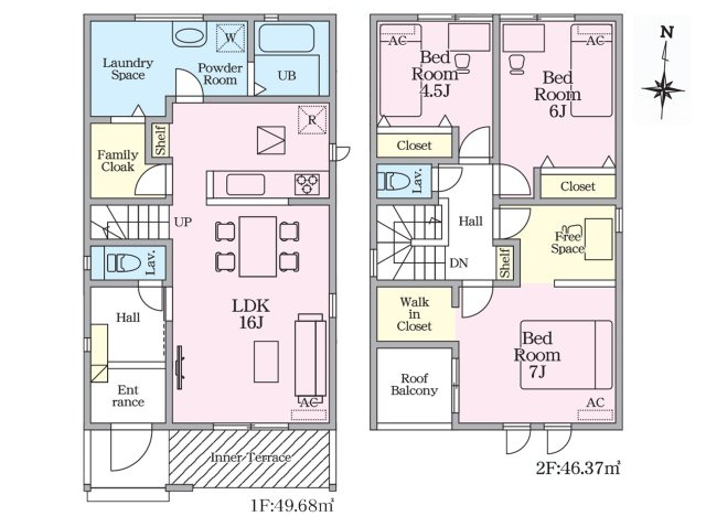 春日井市上田楽町第1期(全4棟)の間取り
