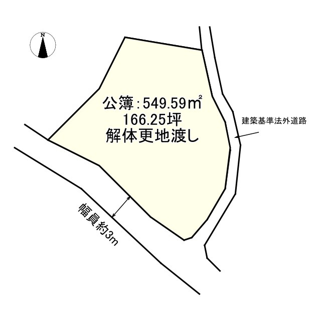 西条市丹原町長野1762-1　売土地の土地図|土地価格498万円、土地面積549.59㎡
建築条件なし
