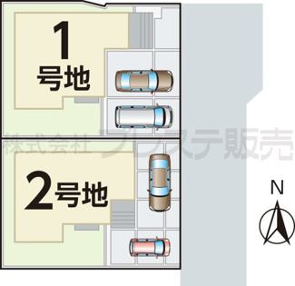【区画図】 | 奈良市学園大和町２丁目の新築一戸建 全２区画 | 全体区画図