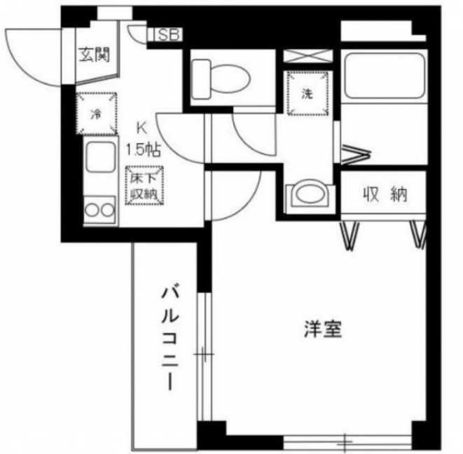 ウィスタリア世田谷　駅近　角部屋　独立洗面台の間取り