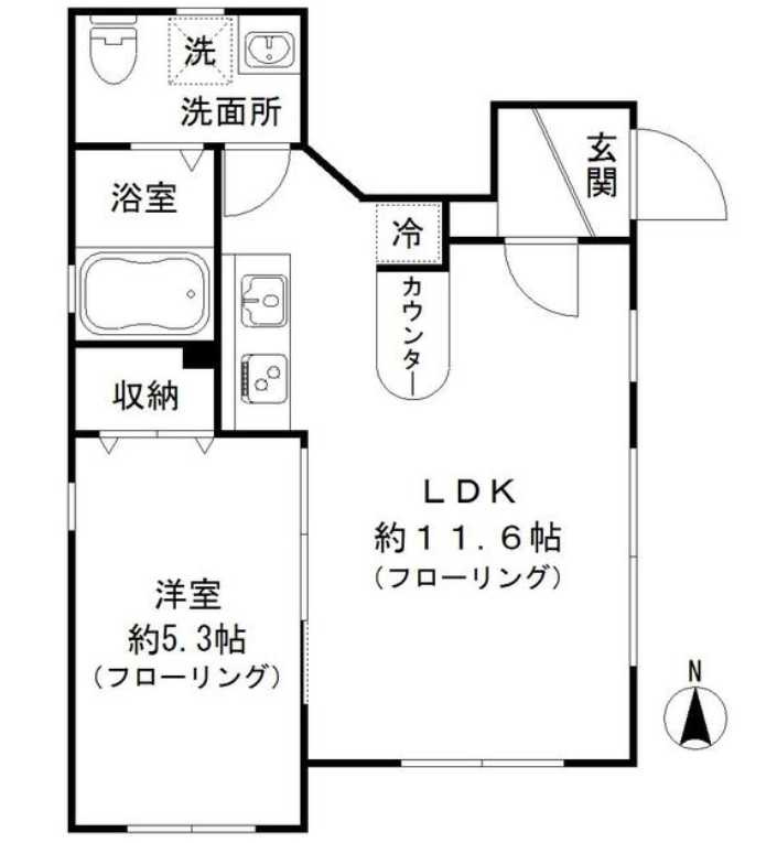 ヒルサイドコート　南向き　角部屋　子供可の間取り