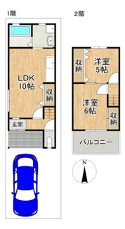 【間取り】 | 西賀茂北山ノ森町貸家