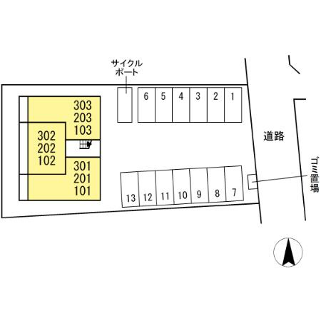 合志市須屋のアパートの区画図