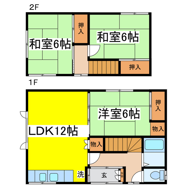 鳥取南８－６－１４貸家の間取り