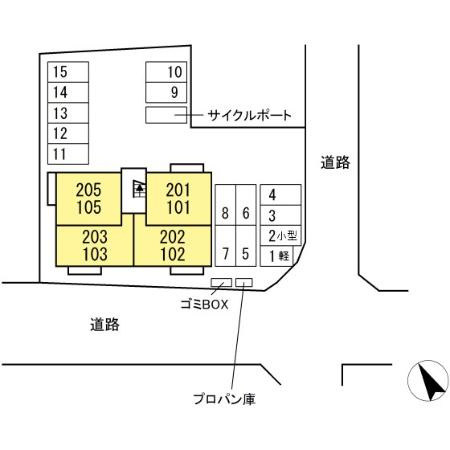 グランシャリオ須屋Ⅱの区画図