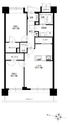ライオンズガーデン平和台の間取り|2LDK