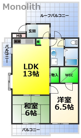 泉北城山台２丁20号棟の間取り