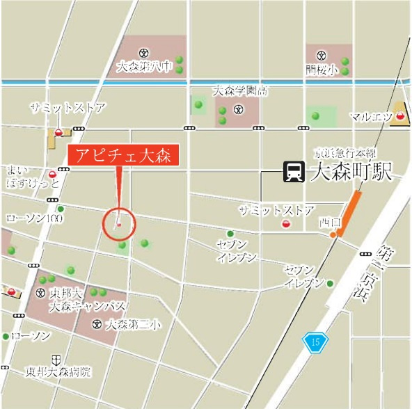 アピチェ大森の地図