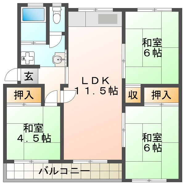 高倉台2団地10号棟の間取り