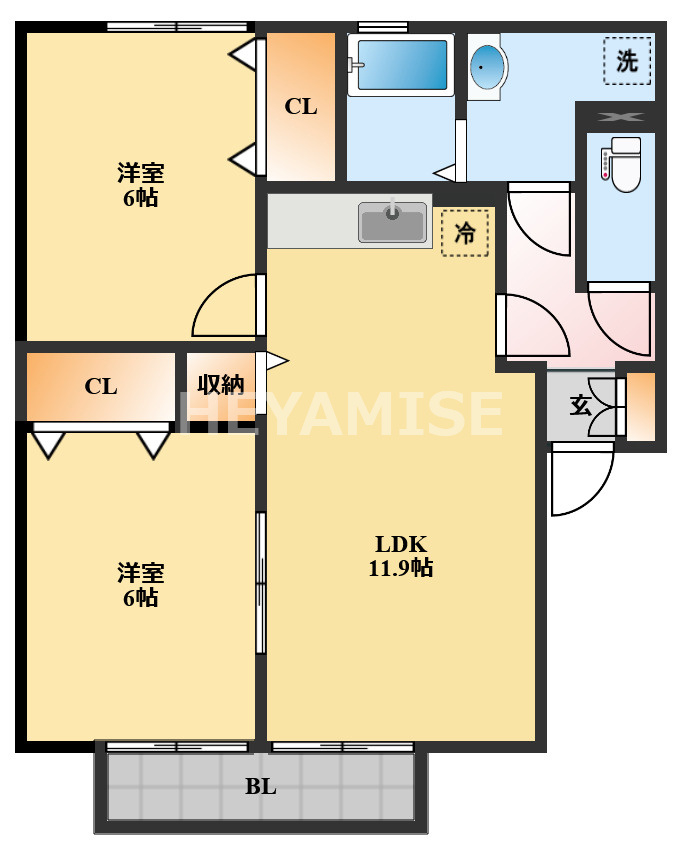 ウィルモア黒田A棟の間取り