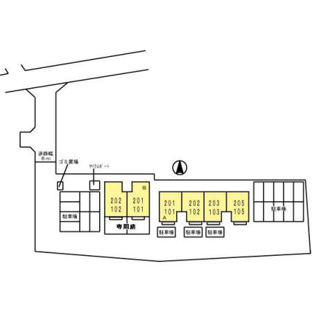 ウィルモア黒田B棟の区画図